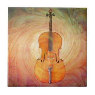 Carreau Violoncelle avec le fond texturisé coloré chaud