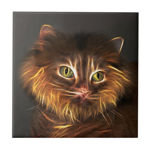 Carreau Visage abstrait de chat (Devant)