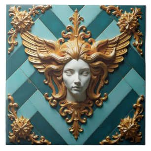 Carreau Visage ailé de Vesta