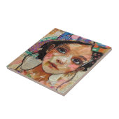 Carreau Visage de collage de scrapbook vintage (1) (Côté)