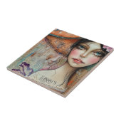 Carreau Visage de collage de scrapbook vintage (10) (Côté)