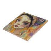 Carreau Visage de collage de scrapbook vintage (4) (Côté)