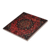 Carreau Visage de tapis persan en champ teinté rose (Côté)