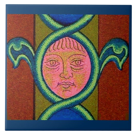 Carreau visage découvert du XVIe siècle (Devant)