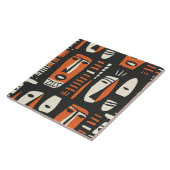 Carreau Visages africains Orange, Carrelage en céramique n (Côté)