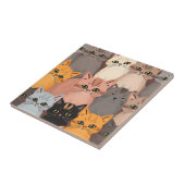 Carreau Visages de Chat Mignons Motif Illustré (Côté)