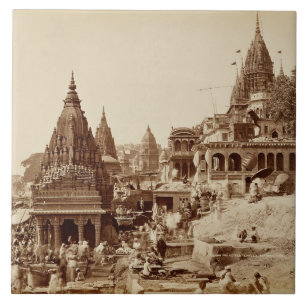 Carreau Vishnu Pud et d'autres temples, Benares (photo de