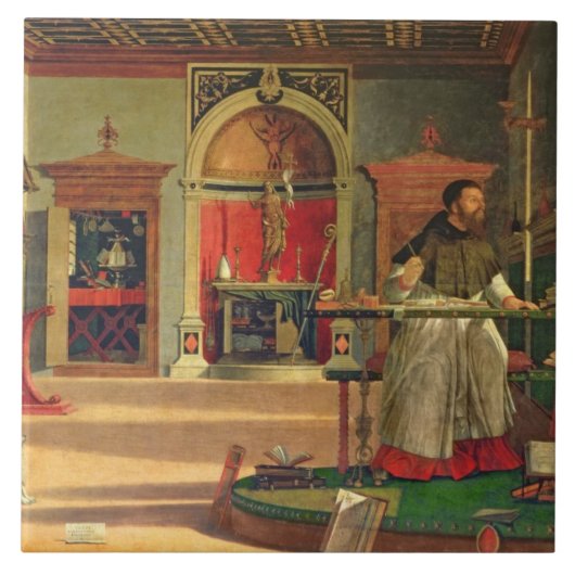 Carreau Vision de St. Augustine, 1502-08 (huile sur toile) (Devant)