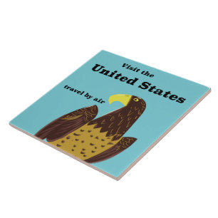 Carreau Visitez l'affiche de voyage États-Unis