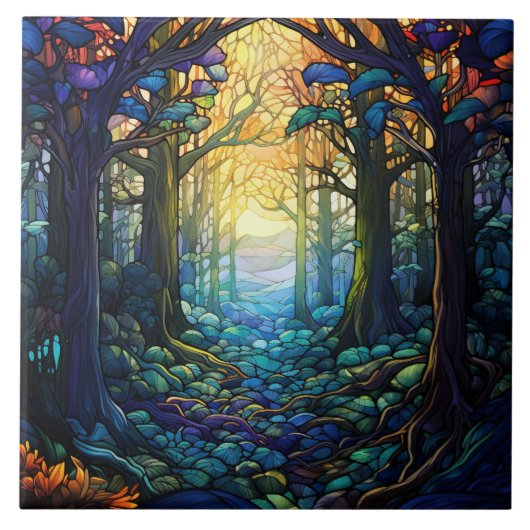 Carreau Vitrail de la forêt fantastique (Devant)