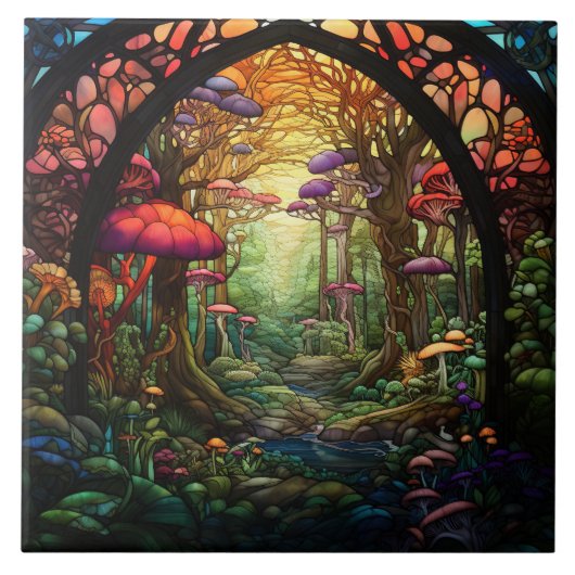 Carreau Vitrail de la forêt fantastique (Devant)