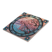 Carreau vitrail mignon cerisier fleuri (Côté)