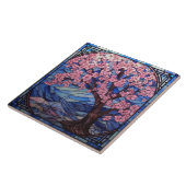 Carreau vitrail mignon cerisier fleuri (Côté)