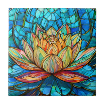 Vitrail rose lotus
