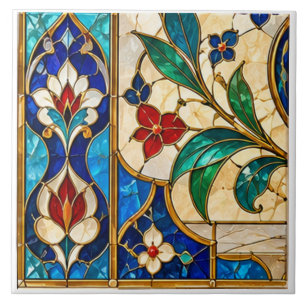 Carreau Vitre de Damas et tulipe ottoman floral
