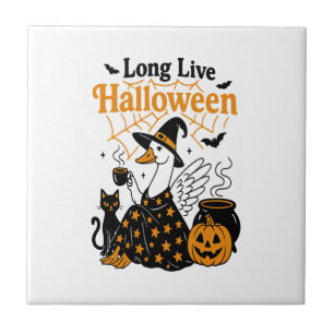 Carreau Vive la sorcière de l'oie d'Halloween