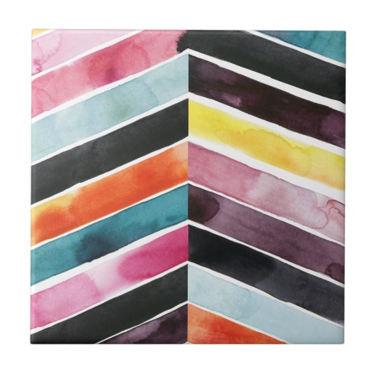 Carreau Vivid aquarelle Chevron I (Devant)