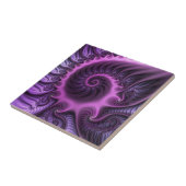 Carreau Vivid Cool Abstrait rose violet Fractal Art Spiral (Côté)