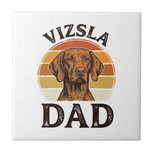 Carreau Vizsla Papa Gravure Vintage Dessin de Chien_1