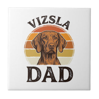 Carreau Vizsla Papa Gravure Vintage Dessin de Chien_1