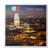 Carreau VNT092 VERONA, Cathédrale et Pont de Pierre, (Devant)