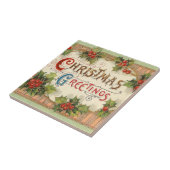 Carreau Vœux de Noël au houx (Côté)