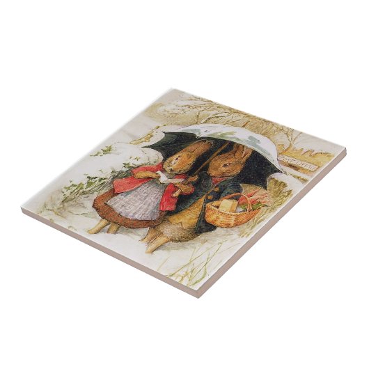 Carreau "voeux de Noël" par Beatrix Potter (Côté)