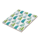 Carreau Voiliers sur le motif de l'eau (Côté)