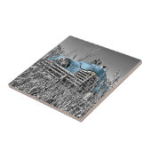 Carreau Voiture bleue vintage (Côté)