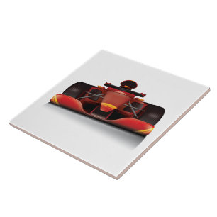 Carreau Voiture de course rouge