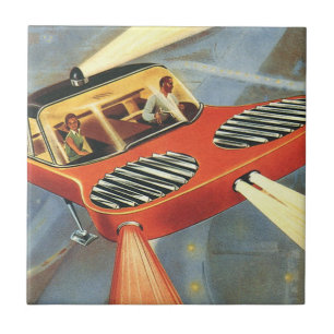 Carreau Voiture volante de science-fiction vintage