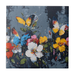 Carreau Vol de papillon abstrait vibrant (8)
