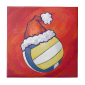 Carreau Volley-ball avec Casquette de Noël (Devant)