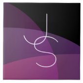 Carreau Vos initiales de chevauchement | Moderne violet et (Devant)