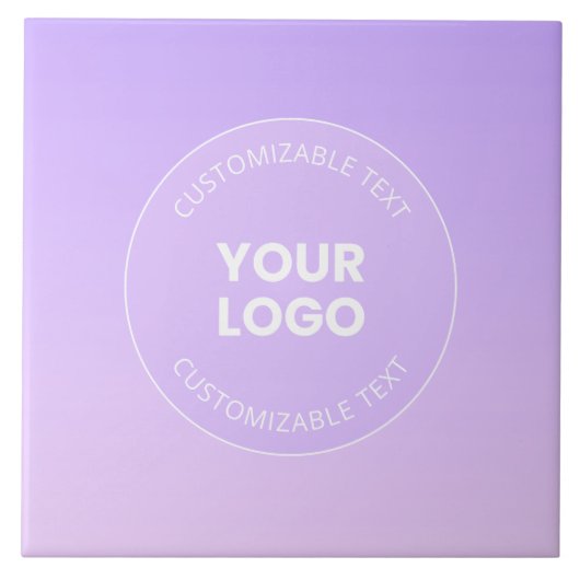 Carreau Votre logo | Dégradé Ombre de la lavande subtile (Devant)