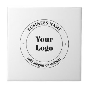 Carreau Votre logo d'entreprise et texte promotionnel Bl