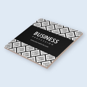 Carreau Votre logo en motif mosaïque et nom d'entreprise m