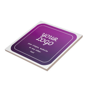 Carreau Votre logo et ombre dégradé violet clair à foncé é