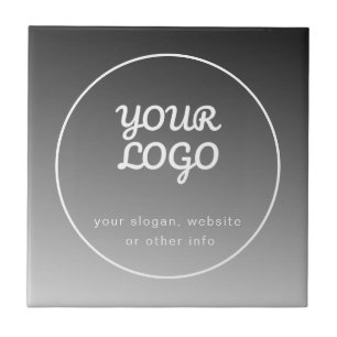 Carreau Votre logo et texte Dégradé gris foncé