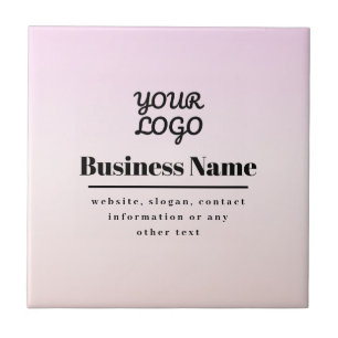 Carreau Votre logo et texte Ombré rose et pêche