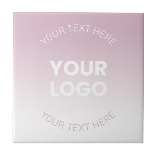 Carreau Votre logo | Moderne Dusty Rose & Blanc Ombre (Devant)