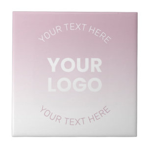 Carreau Votre logo Ombré moderne rose poussiéreux et bla