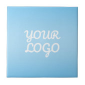 Carreau Votre logo & ombre simple moderne | Bleu clair (Devant)