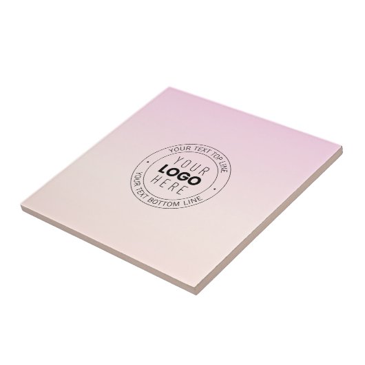 Carreau Votre logo téléchargé | Texte circulaire modifiabl (Côté)