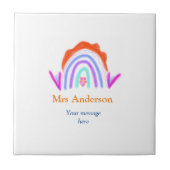 Carreau Votre message e ajouter nom de texte rainbow profe (Devant)