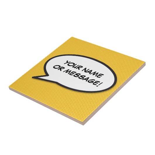 Carreau Votre message Parole Bubble Fun Retro Comic Book (Côté)