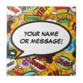 Carreau Votre message Parole Bubble Fun Retro Comic Book (Devant)