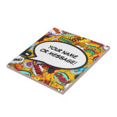 Carreau Votre message Parole Bubble Fun Retro Comic Book (Côté)