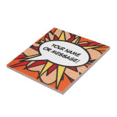 Carreau Votre message Voix Bubble Amusant Retro Comique Li (Côté)