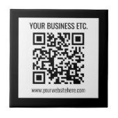 Carreau Votre nom d'entreprise et code QR modifiable (Devant)